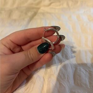 Crystal Haze Mini Serena Hoops - Silver Plated